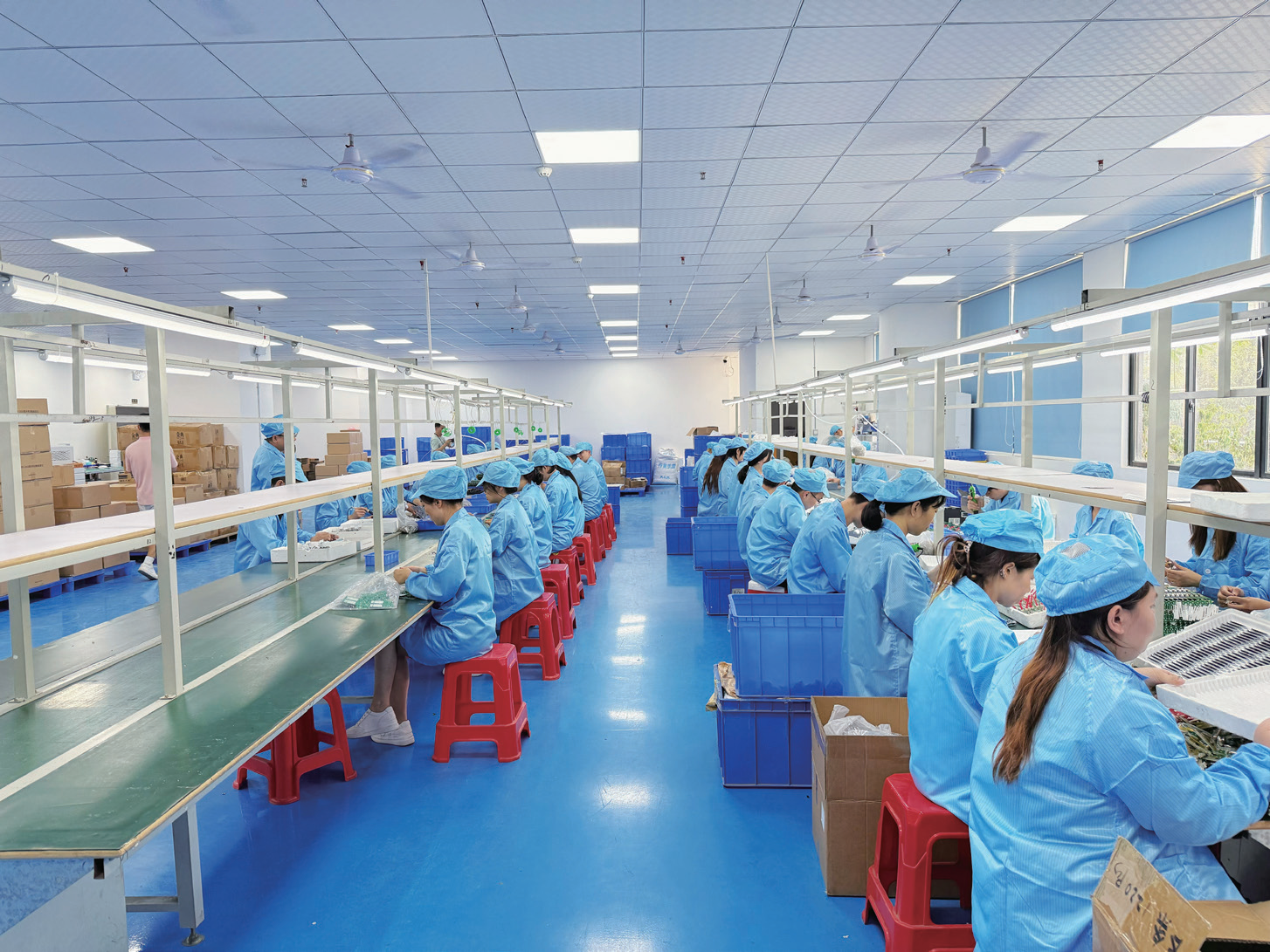 Quality control station on the production line